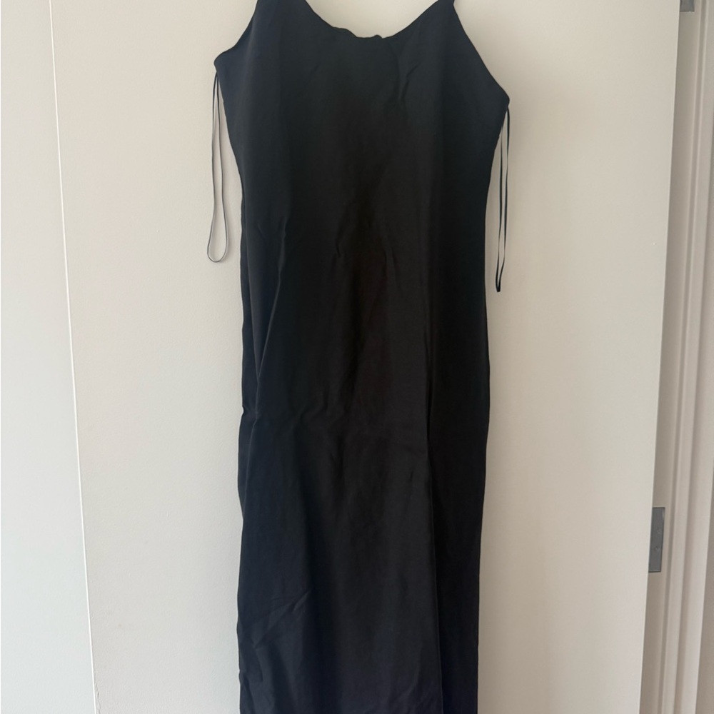 Zara black linen dress
